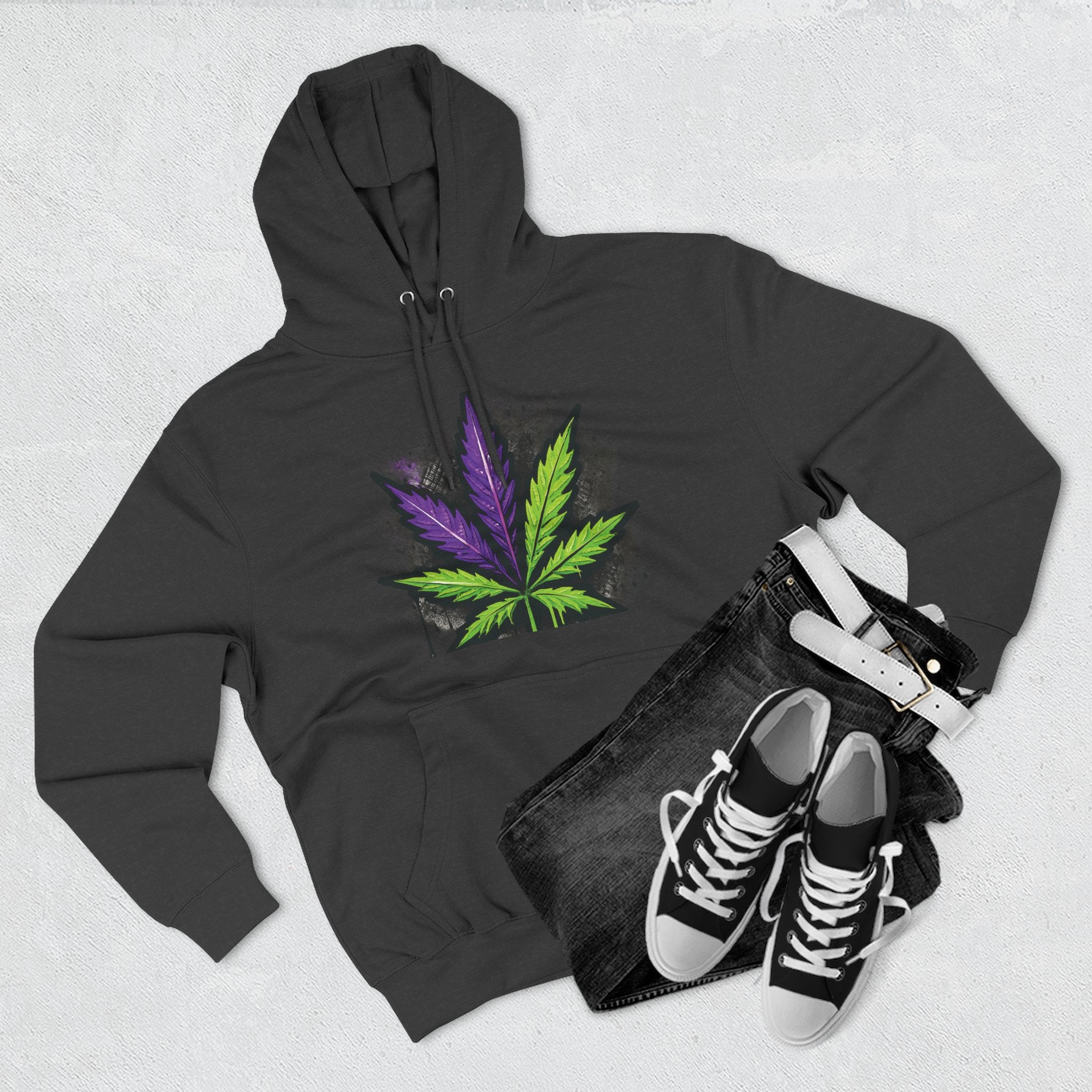 StonerMade Three-Panel Fleece Hoodie — Graphic Streetwear Pullover
