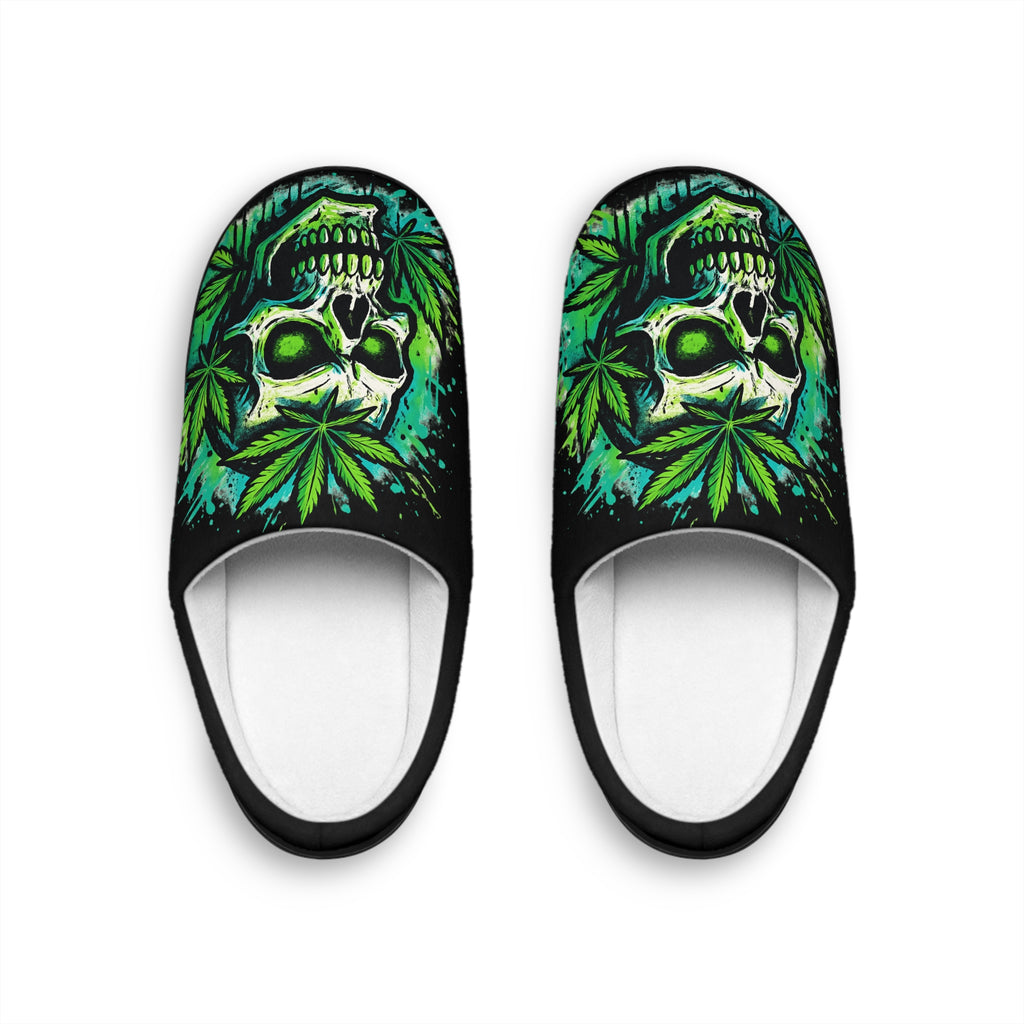 Slippers - GanjaSkull Design Men's Indoor Slippers