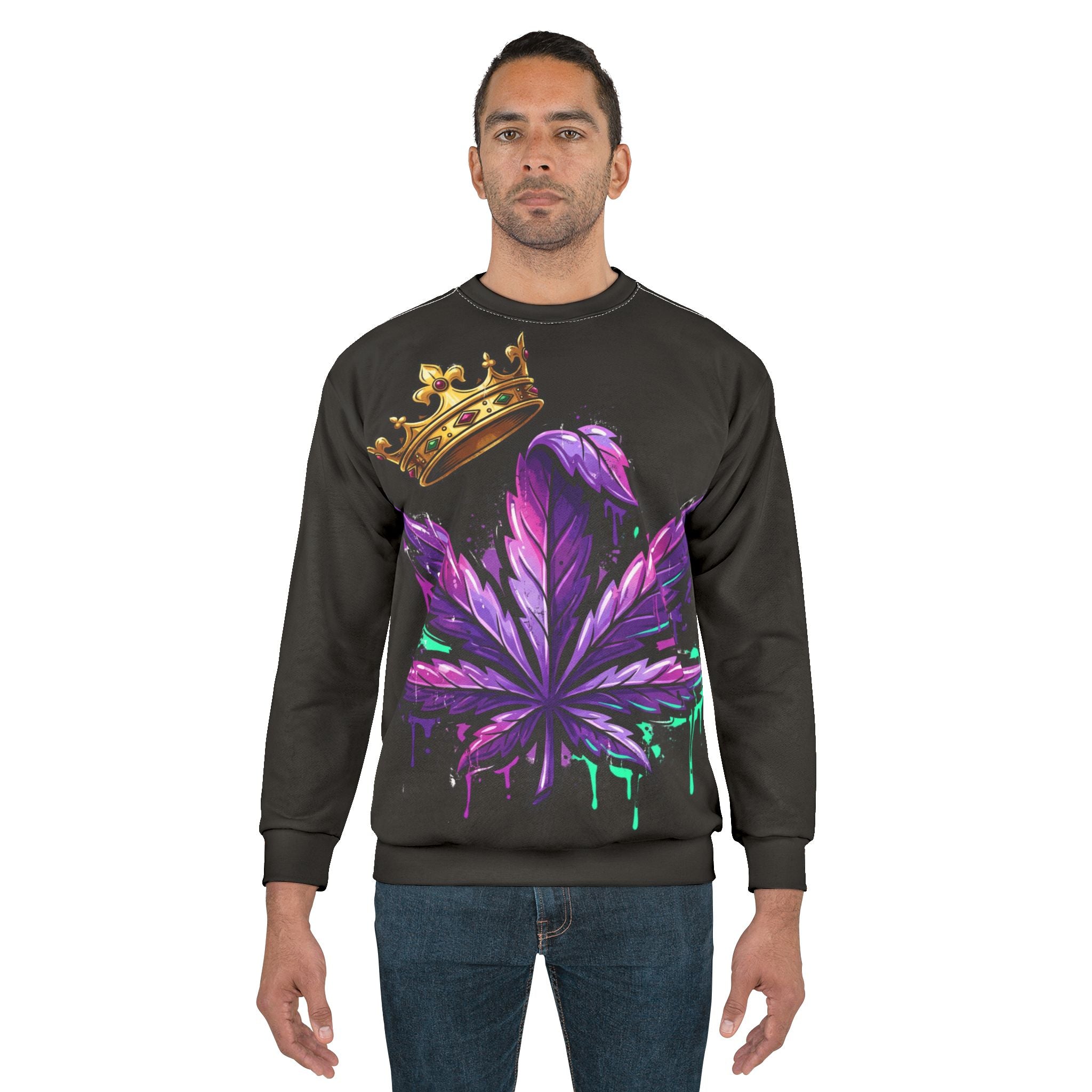 CrownedPurp Graphic Sweatshirt — Purple Crown Logo Pullover