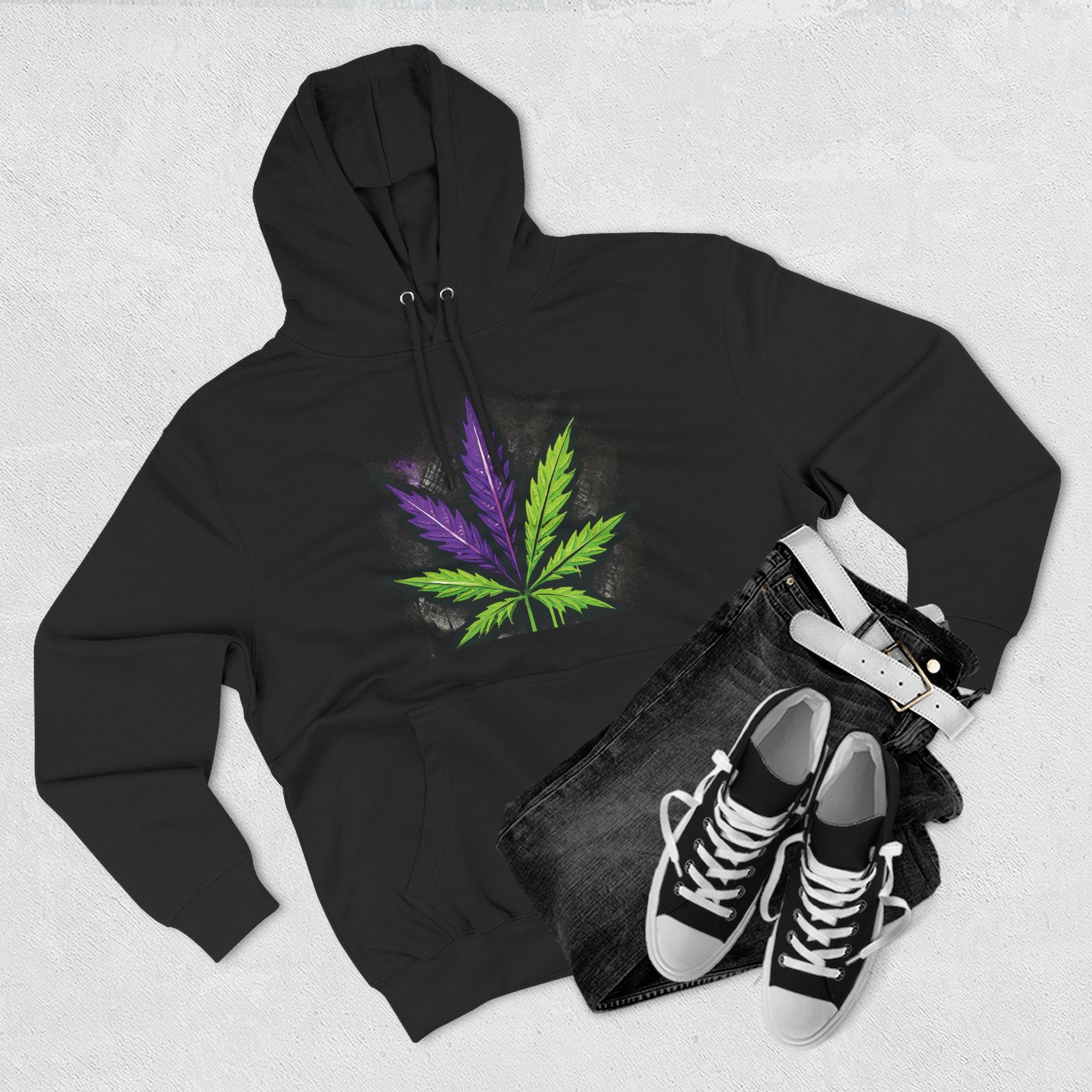 StonerMade Three-Panel Fleece Hoodie — Graphic Streetwear Pullover