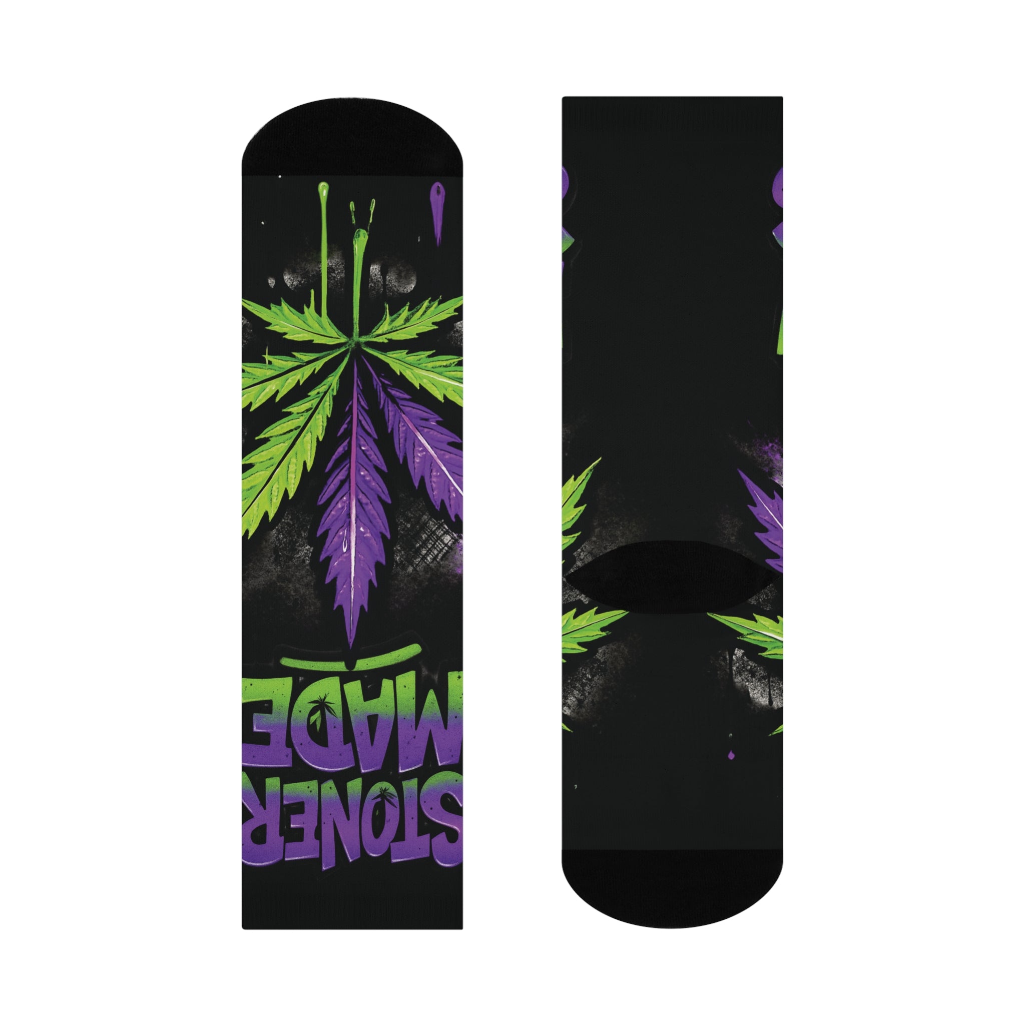 StonerMade Cushioned Crew Socks — Cannabis Graphic Crew Socks