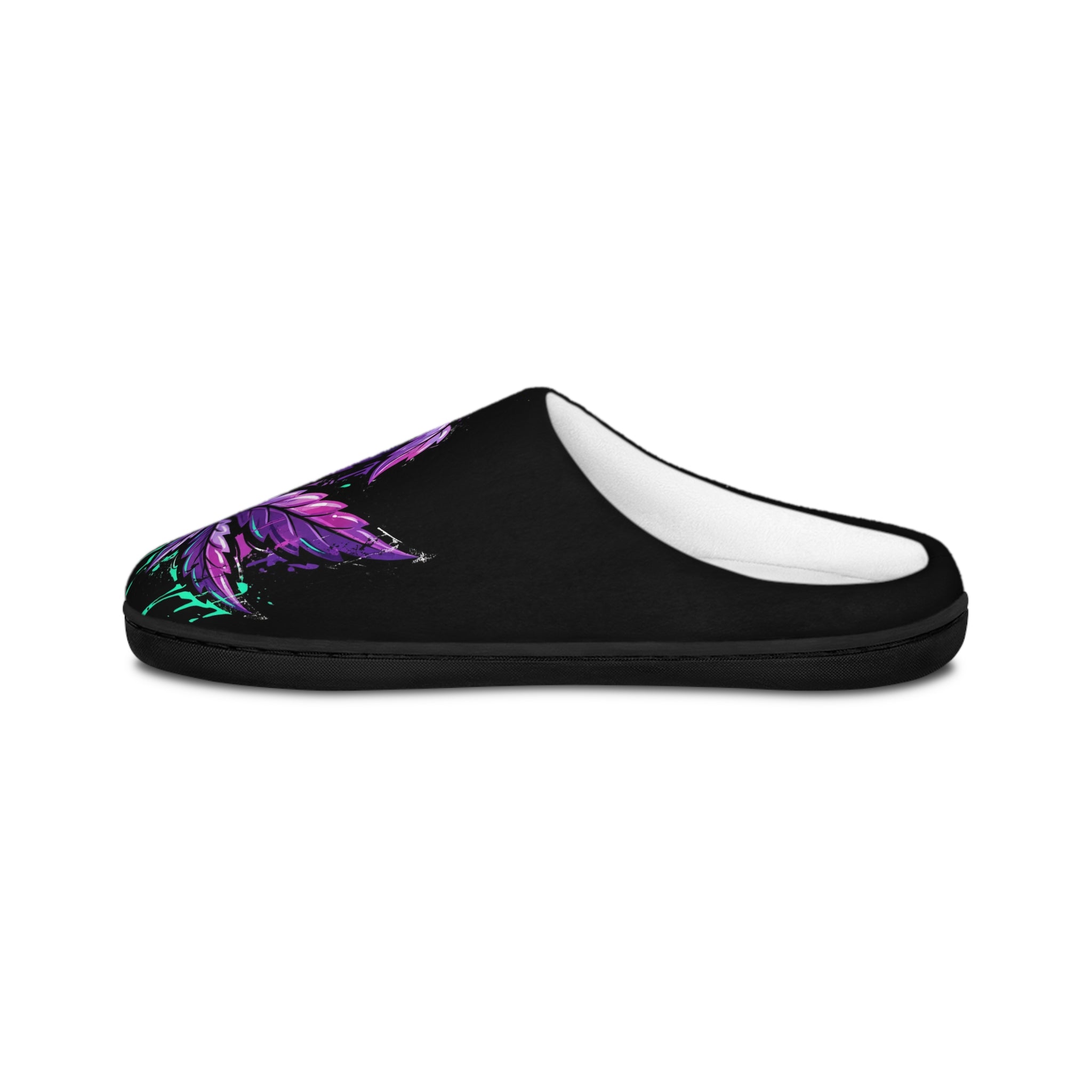 CrownedPurp Men's Indoor Slippers — Plush Purple Crown Logo House Slippers