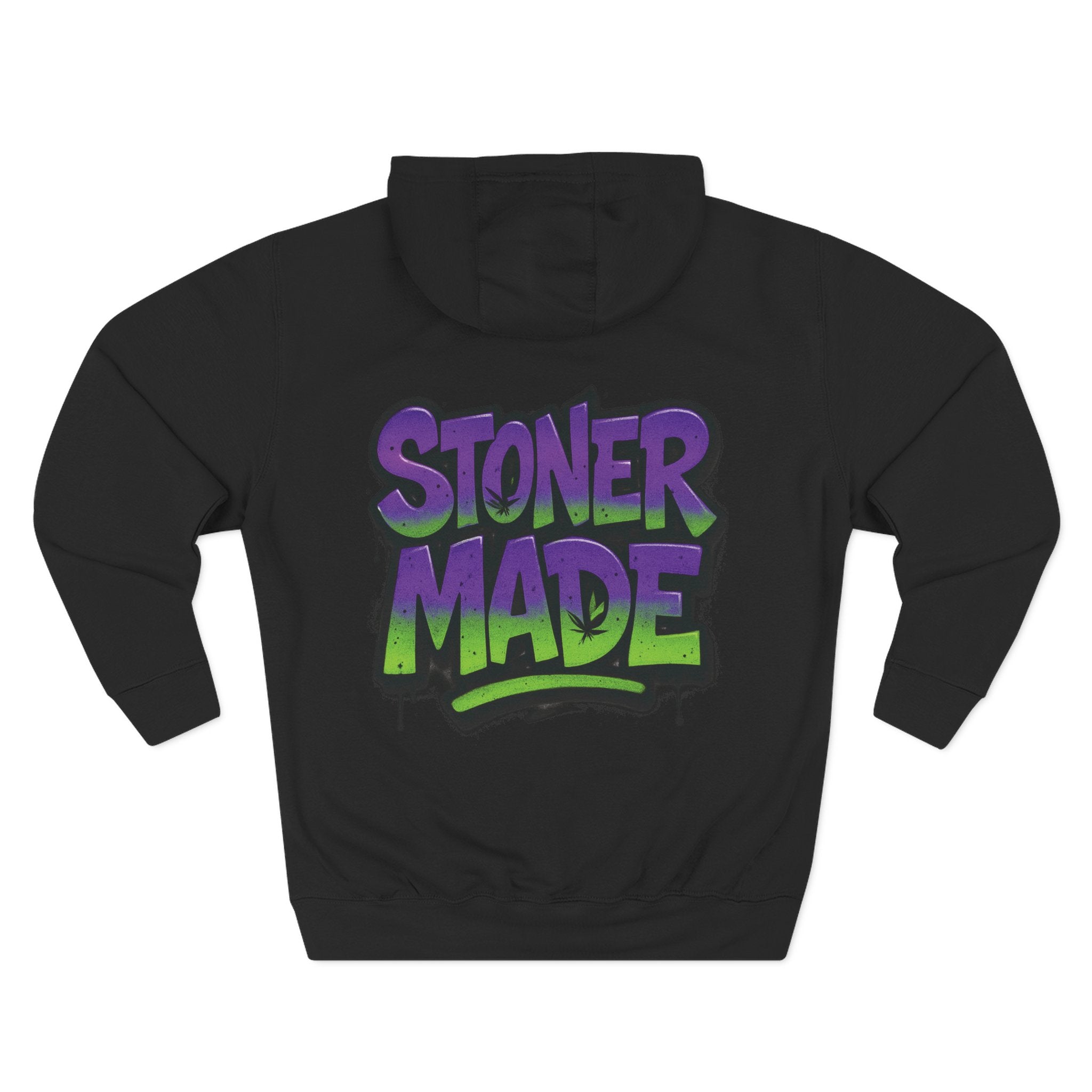 StonerMade Three-Panel Fleece Hoodie — Graphic Streetwear Pullover