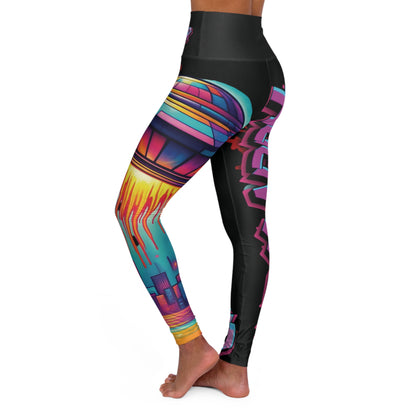 Colorful High Waisted Yoga Leggings - AOP, Activewear, Fitness Leggings, Artistic Workout Pants, Unique Gym Gear