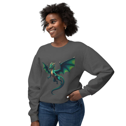 Dragon-Themed Crewneck Sweatshirt, Unisex Fashion, Unique Gift for Gamers, Fantasy Lovers, Comfortable Casualwear